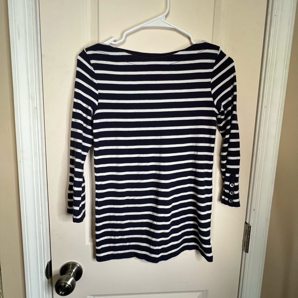 Womens stripe boat shirt work blouse Willi Smith
